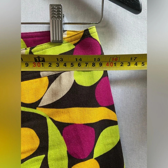 Ideology Linen Cotton blend leaf mural capris pants Sz 4 - Picture 11 of 11